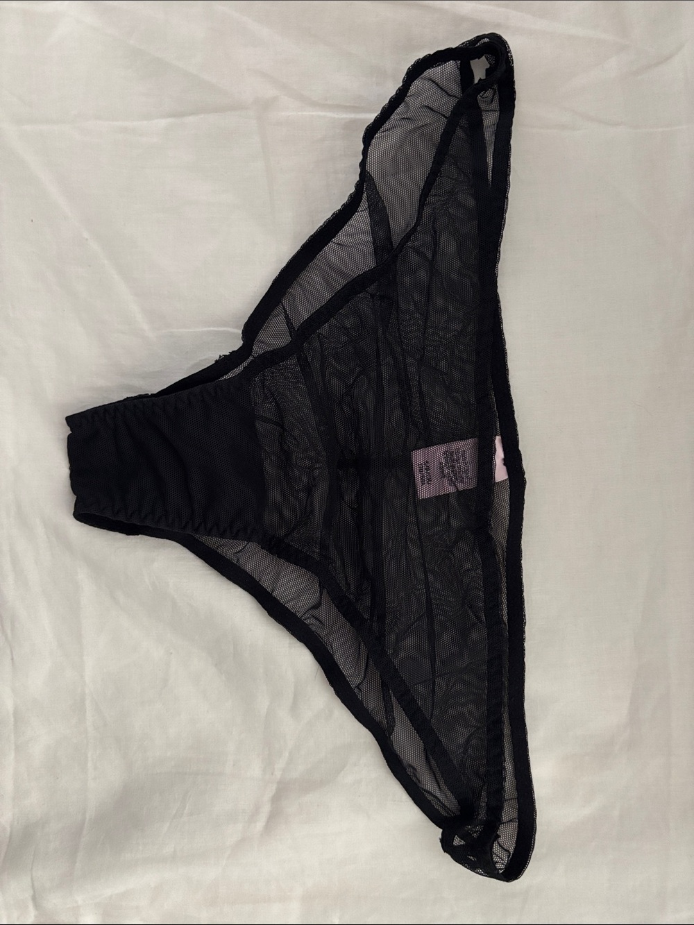 NWOT Victoria's Secret Black Mesh Panty - Picture 2 of 3